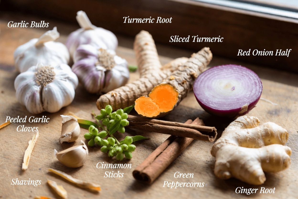 Discover This Easy Morning and After-Dinner Tea Blend with Garlic, Turmeric, Onion, Ginger, Cinnamon, and Guava Leaves