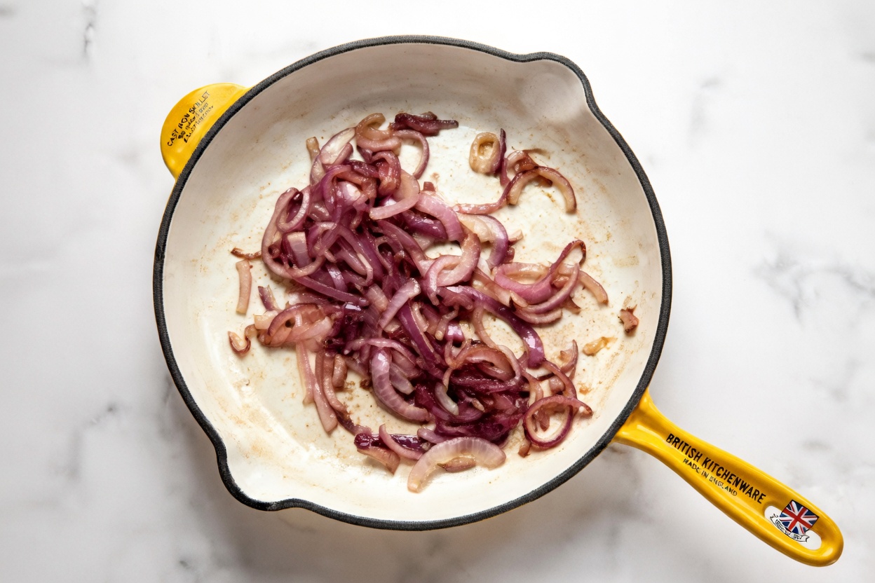 Mediterranean Red Onion & Black Bean Skillet