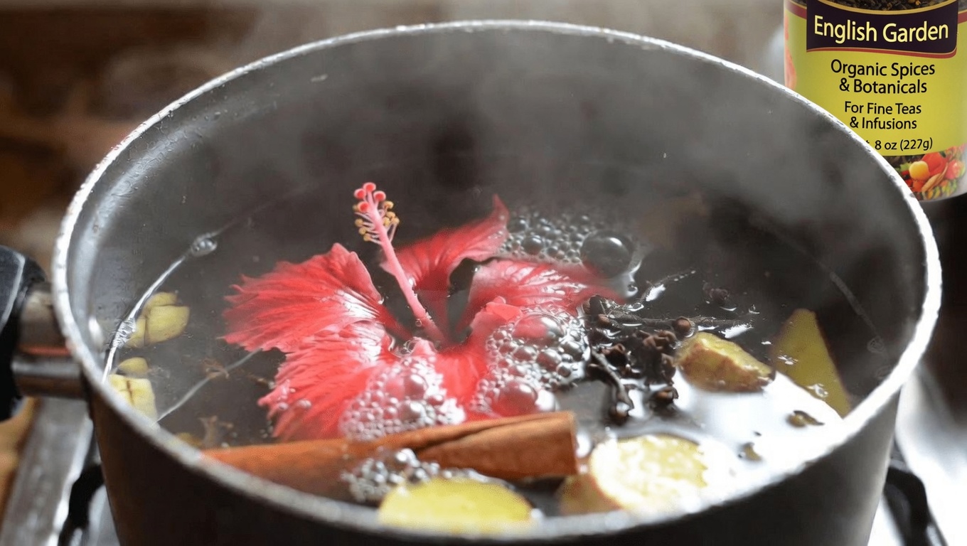 Discover the Comforting Ritual of Spiced Hibiscus Tea with Ginger, Cinnamon, Cloves, and Lemon