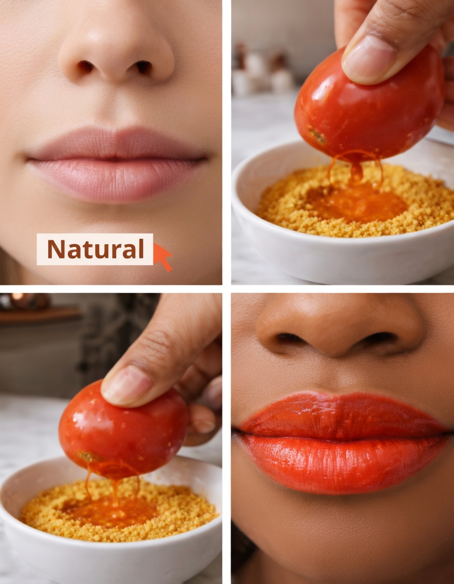 How to Make a Simple Homemade Tomato and Turmeric Cream for Naturally Pinker-Looking Lips at Home