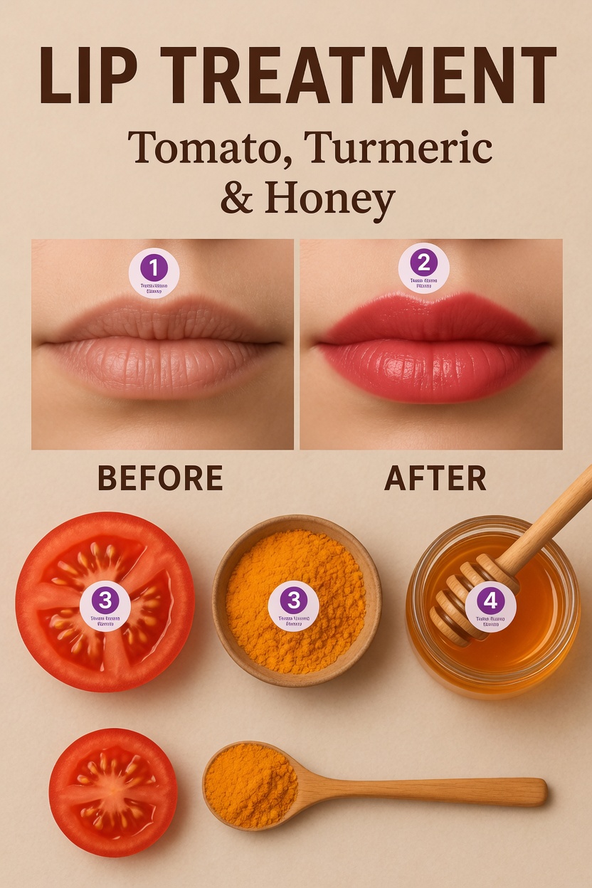 How to Make a Simple Homemade Tomato and Turmeric Cream for Naturally Pinker-Looking Lips at Home