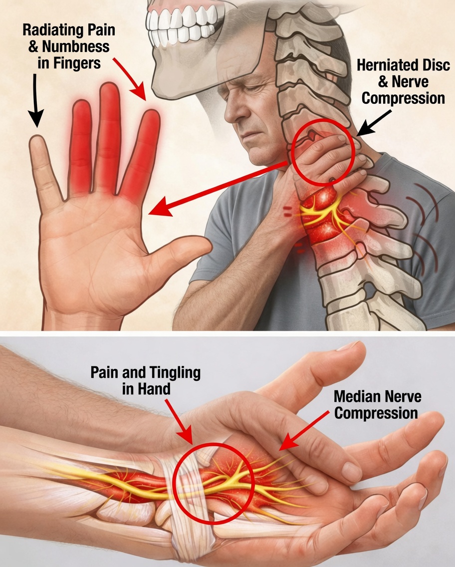 If your HANDS fall asleep it's a clear sign that you have can...