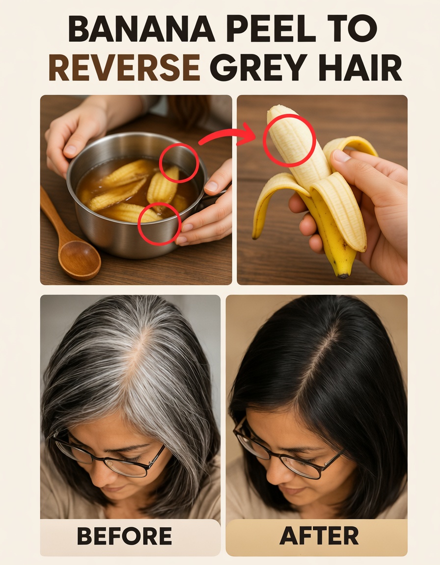 Turn White Hair Black Naturally in Just 3 Minutes and Grow Long Hair Fast with Banana Peel