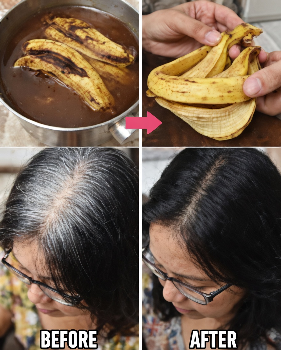 Turn White Hair Black Naturally in Just 3 Minutes and Grow Long Hair Fast with Banana Peel