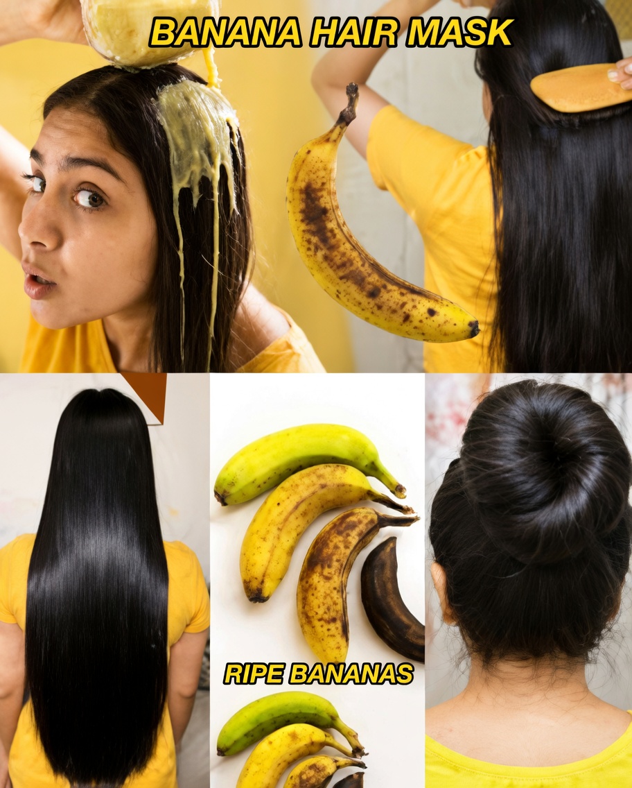 Turn White Hair Black Naturally in Just 3 Minutes and Grow Long Hair Fast with Banana Peel
