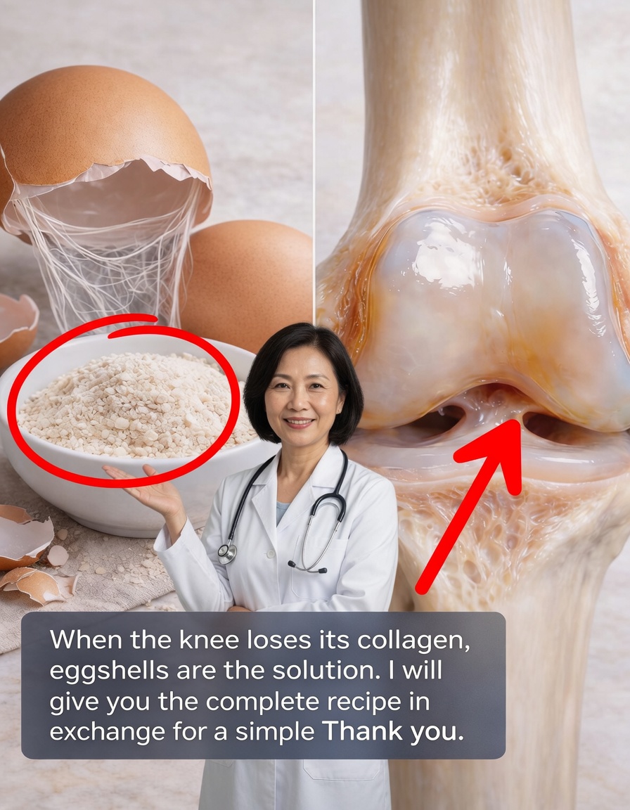 When Your Knee Loses Collagen, Eggshells Are a Lifesaver. Recipe in the First Comment.