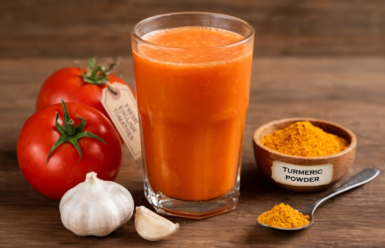 Natural Drink to Support Prostate Health After 40: The Powerful Garlic–Tomato–Turmeric Blend