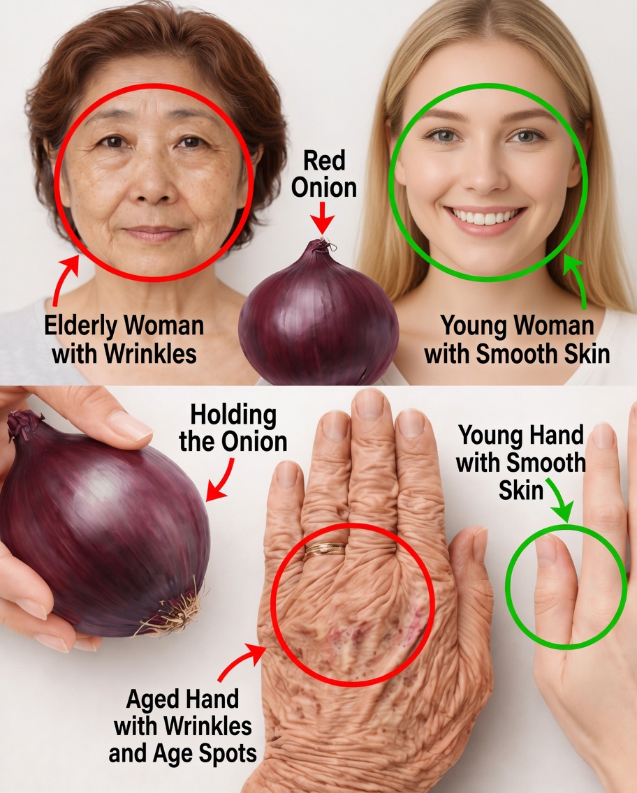 Seniors, Grate One Red Onion Tonight & Slather This Purple Mask on Your Face—Watch Deep Wrinkles Fade 38% & Skin Glow Like 50 in Just 10 Nights