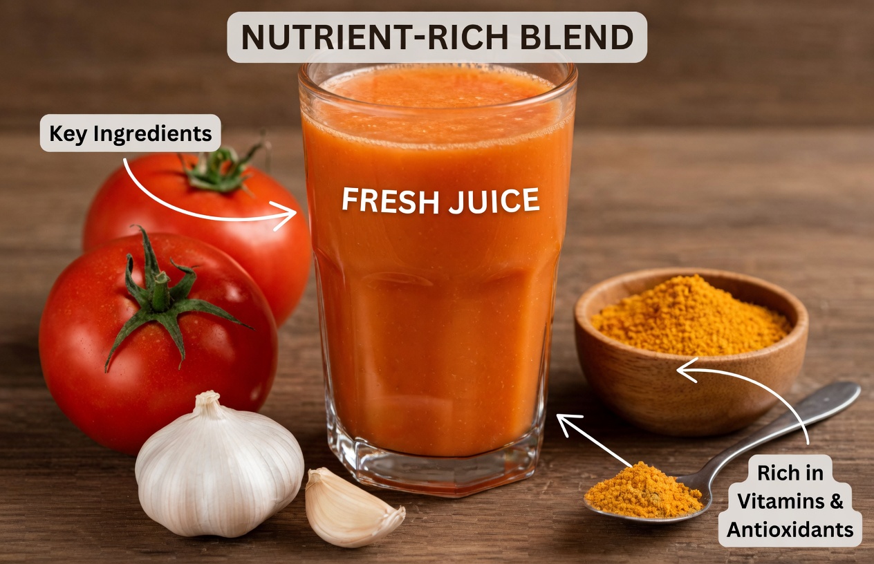 Natural Garlic, Tomato, and Turmeric Drink for Men Over 40: Simple Daily Support for Prostate Wellness