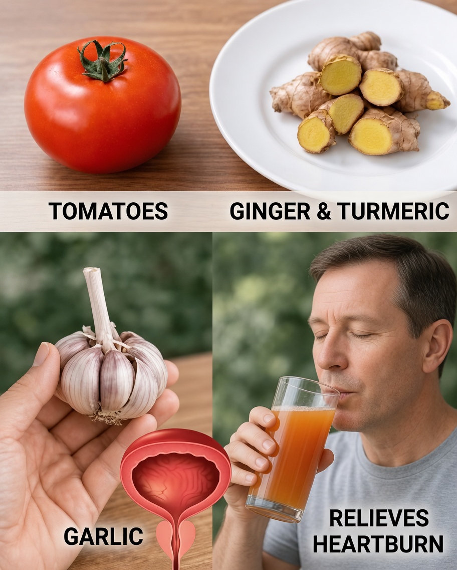 Natural Garlic, Tomato, and Turmeric Drink for Men Over 40: Simple Daily Support for Prostate Wellness
