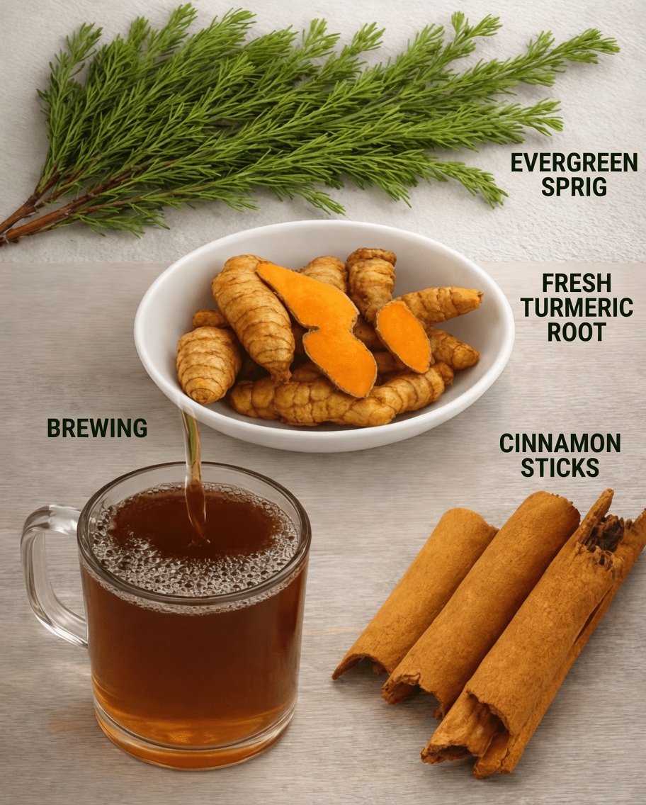 Pine Leaves, Turmeric & Cinnamon Tea – A Natural Drink to Support Healthy Blood Sugar Balance