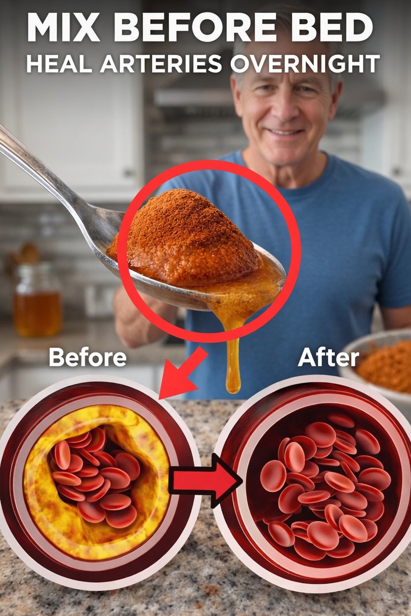 Mix These 3 Everyday Items Before Bed – Watch Your Arteries Soften While You Sleep