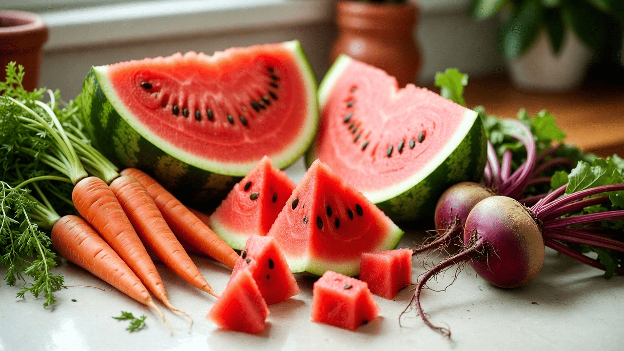 Refreshing Watermelon, Carrot, Beetroot, and Ginger Juice: A Nutrient-Packed Homemade Recipe and Its Potential Wellness Benefits