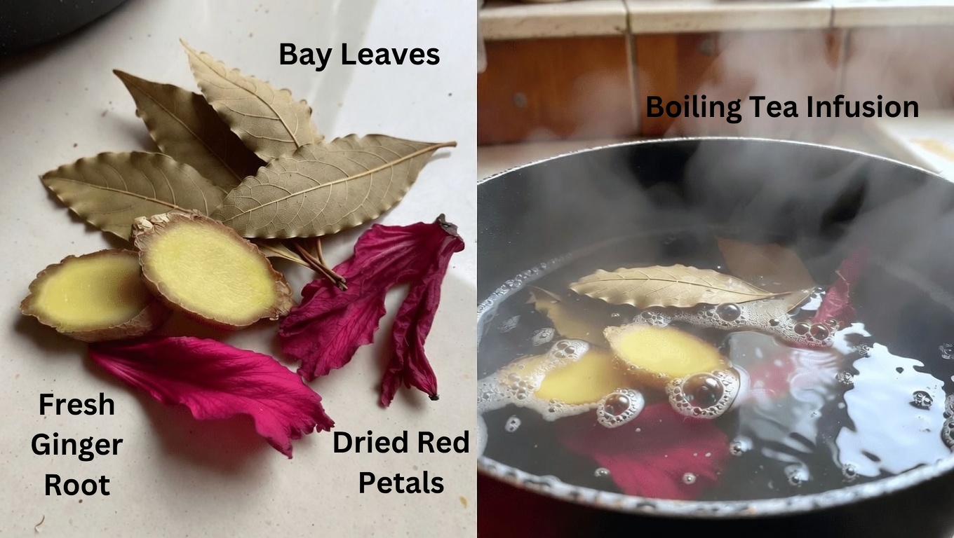 Discover the Refreshing Ginger, Bay Leaves, and Hibiscus Herbal Drink: A Simple Daily Ritual for Exploring Wellness
