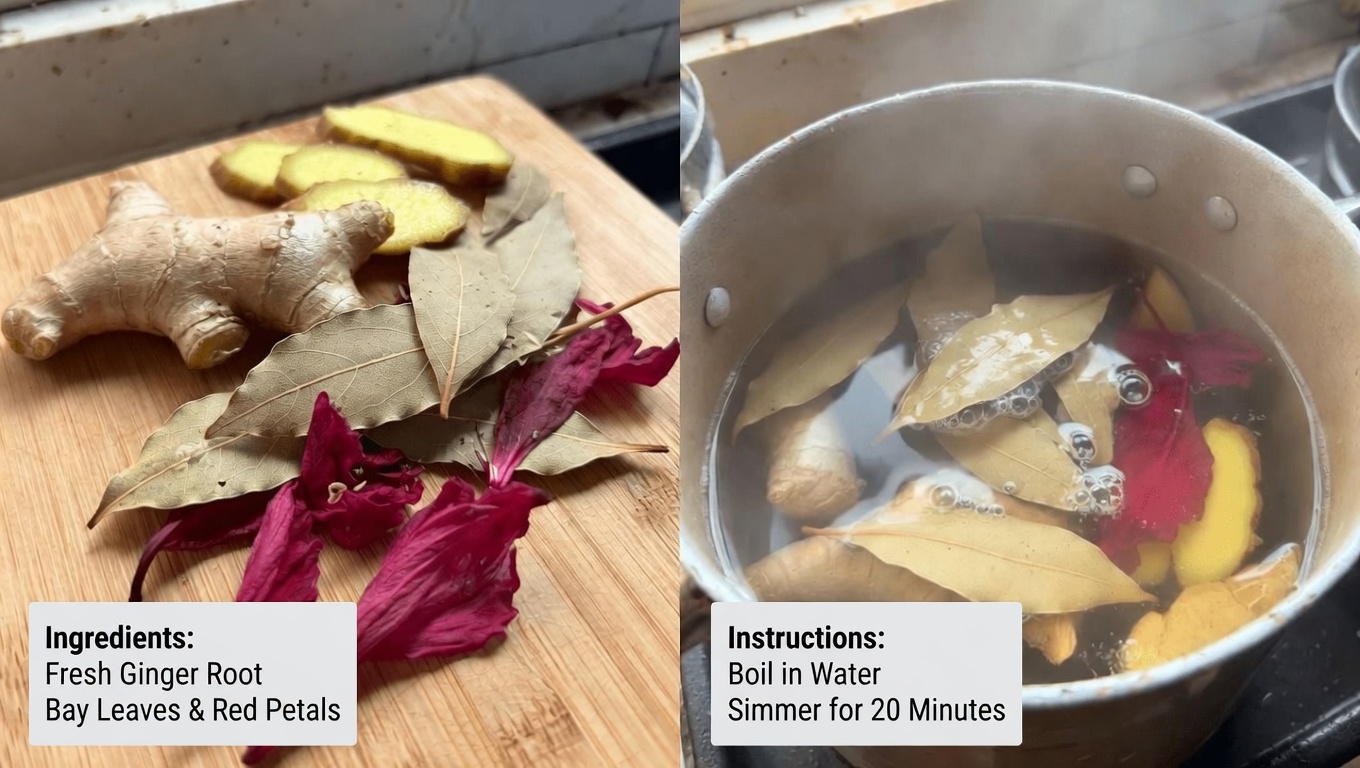 Discover the Refreshing Ginger, Bay Leaves, and Hibiscus Herbal Drink: A Simple Daily Ritual for Exploring Wellness