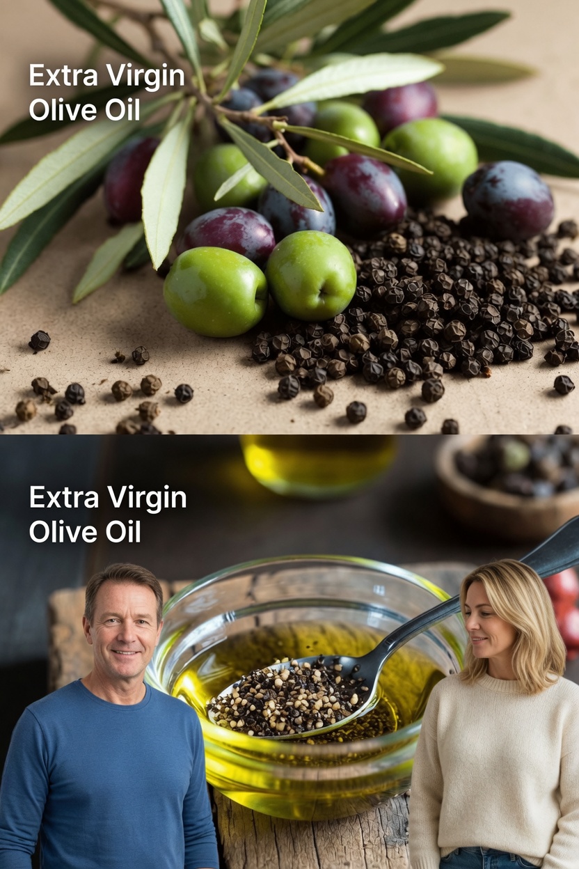 Mixing Extra Virgin Olive Oil with Black Pepper: A Simple Daily Habit for Wellness After 60