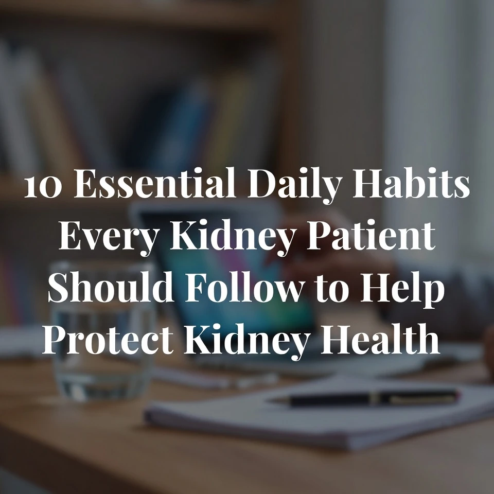 10 Essential Daily Habits Every Kidney Patient Should Follow to Help Protect Kidney Health