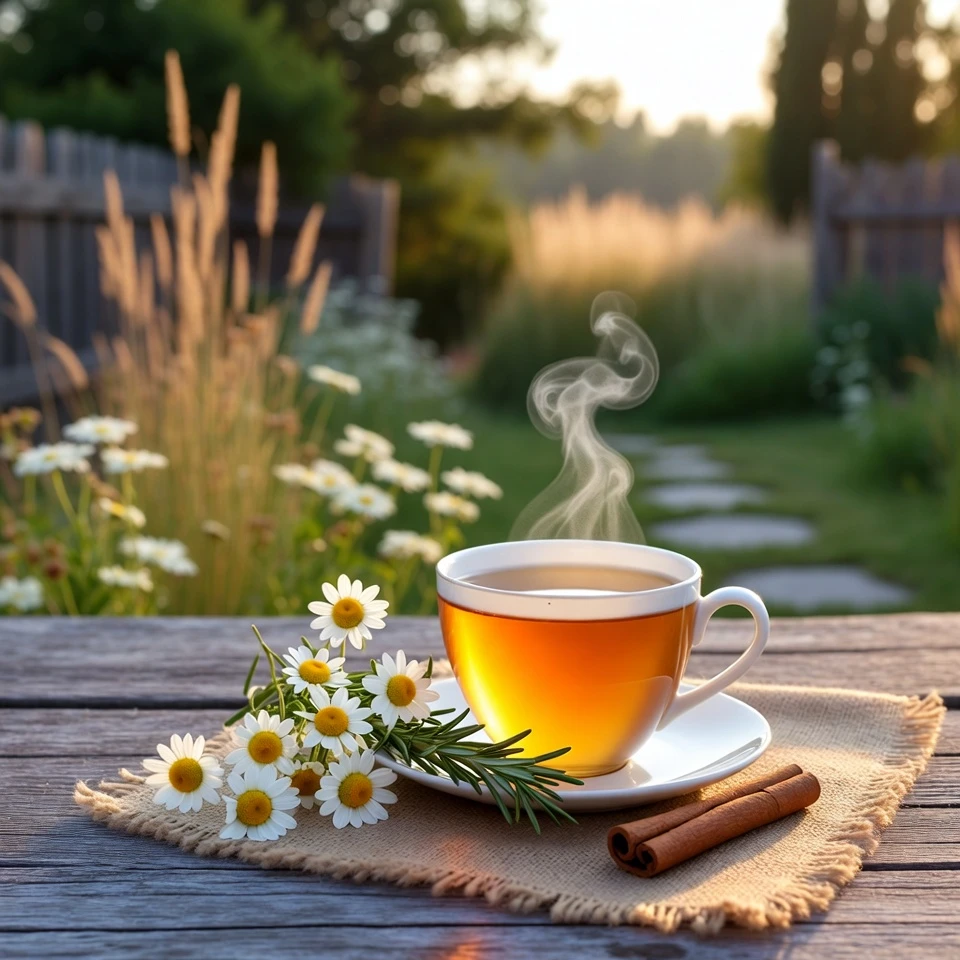 Exploring a Soothing Herbal Infusion: Chamomile, Rosemary, and Cinnamon Tea for Everyday Wellness